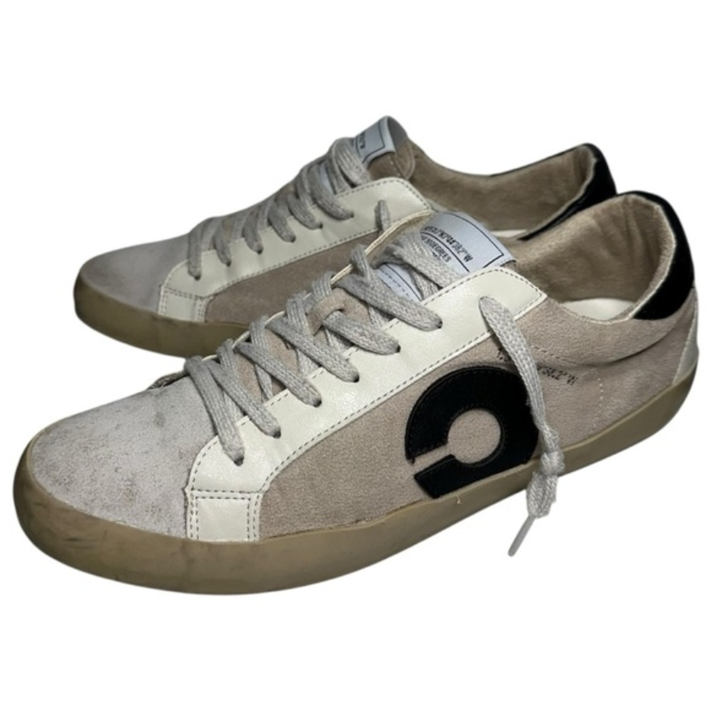 Corina Women’s Size 41 10.5 Taupe White Navy Blue C Distressed Low Top Sneakers